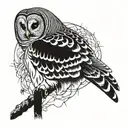 barred owl tattoo design idea