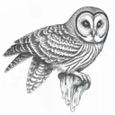 barred owl tattoo design idea