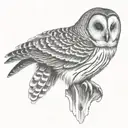 barred owl tattoo design idea