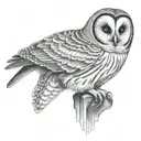 barred owl tattoo design idea
