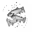 rainbow trout tattoo design idea