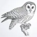barred owl tattoo design idea