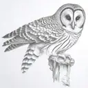barred owl tattoo design idea