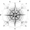 A compass with intricate dotwork detailing, surrounded by birds in flight, symbolizing the journey towards mental well-being and finding one's true north tattoo design idea