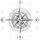 A compass with intricate dotwork detailing, surrounded by birds in flight, symbolizing the journey towards mental well-being and finding one's true north tattoo design idea