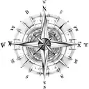 A compass with intricate dotwork detailing, surrounded by birds in flight, symbolizing the journey towards mental well-being and finding one's true north tattoo design idea