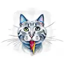 cat eats ice cream tattoo design idea