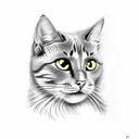 cat eats ice cream tattoo design idea