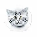 cat eats ice cream tattoo design idea