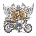 Life of an adventure guy and courage men , hustler,musician , biker and filmaker with mandala art  tattoo design idea