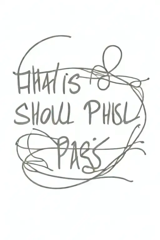 this too shall pass written tattoo design idea