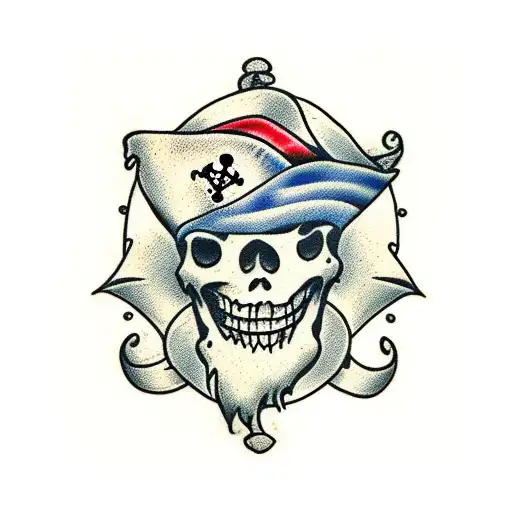 pirate smiley face tattoo design idea