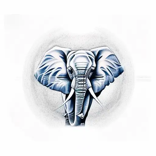 blue eyed elephant mandala tattoo design idea