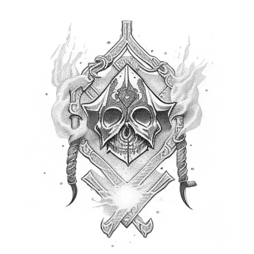 ace of spades card with rope tattoo design idea