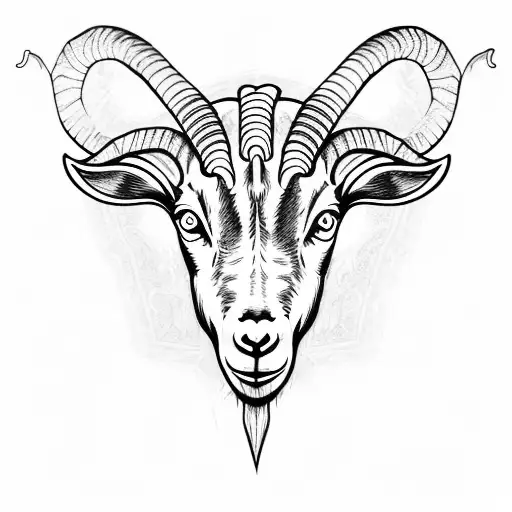 Goat head horns  tattoo design idea