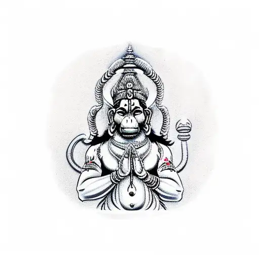 lord hanuman praying to lord sri ram with pure devotion realistic tattoo design tattoo design idea