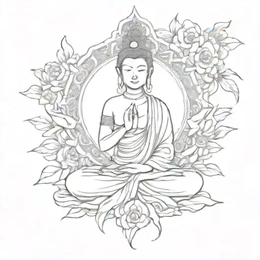 Buddhist beauty tattoo design idea