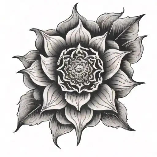 buddhist petal structure tattoo design idea