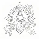 beautiful simple Buddhist symbol tattoo design idea