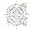 beautiful simple Buddhist symbol tattoo design idea