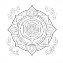 beautiful simple Buddhist symbol tattoo design idea