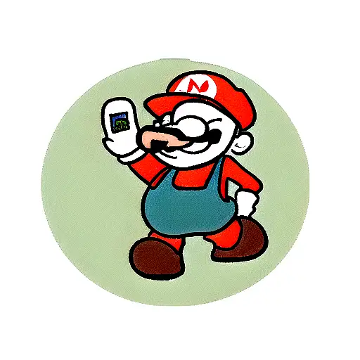 full sleeve super mario bros theme tattoo design idea