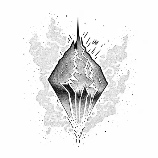 volcano tattoo design idea