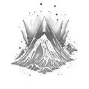 volcano tattoo design idea