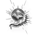 volcano tattoo design idea