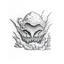 volcano tattoo design idea