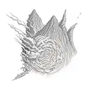 volcano tattoo design idea