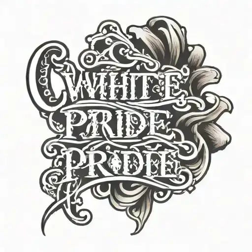 White Pride text  tattoo design idea