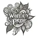 White Pride text  tattoo design idea