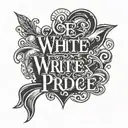 White Pride text  tattoo design idea