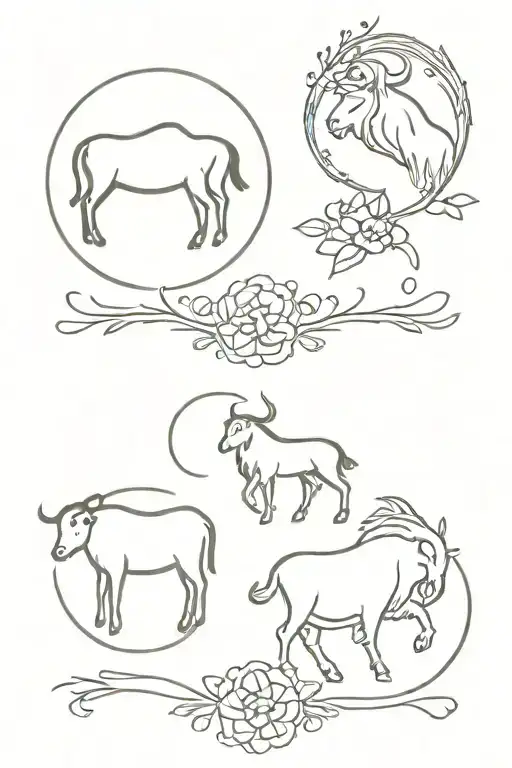 virgo taurus leo zodiac sign tattoo design idea