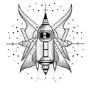 space rocket tattoo design idea