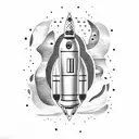 space rocket tattoo design idea