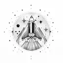 space rocket tattoo design idea