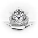 clock dropping sand  tattoo design idea