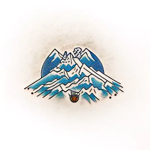 Appalachian Trail logo with mountains  tattoo design idea