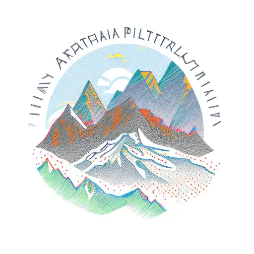 Appalachian Trail logo with mountains  tattoo design idea
