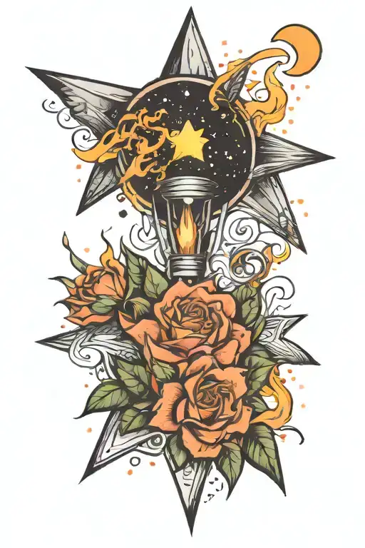 You are my brightest burning star  tattoo design idea