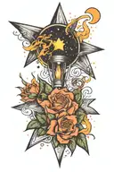 You are my brightest burning star  tattoo design idea