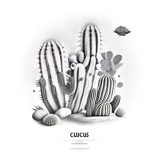 cactus in indigenous culture  tattoo design idea