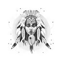 Indigenous cactus woman tattoo design idea