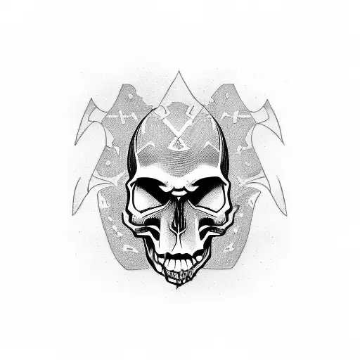 Combine a 4x4 truck and a skull in a unique design tattoo design idea