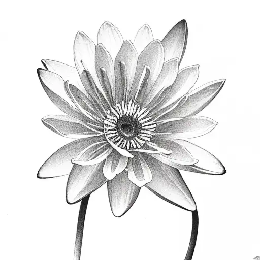 a daisy, a hawthron, a water lily, a poppy, a morning glory, a chrysanthemum, and a narcissus in a boutique  tattoo design idea