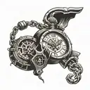 clock,dice,free,broken chains tattoo design idea