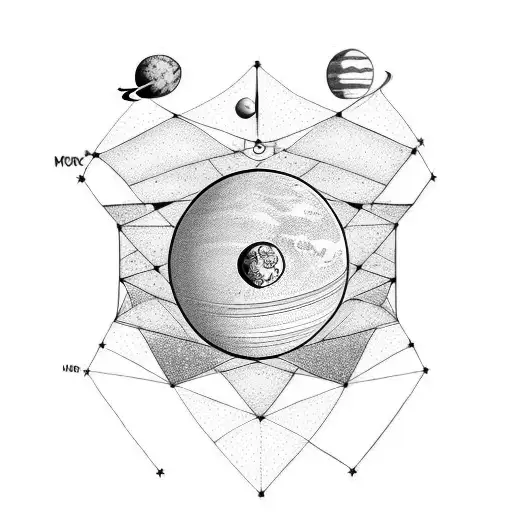 solar system with charas spine tatoo tattoo design idea