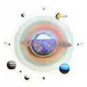 solar system with charas  tattoo design idea